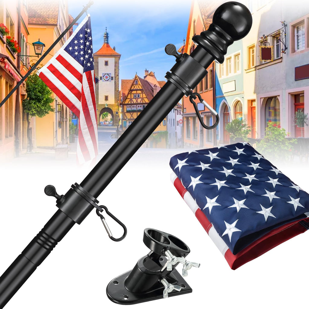 5ft Tangle Free Flag Pole Kit with 3x5 US Flag E5044