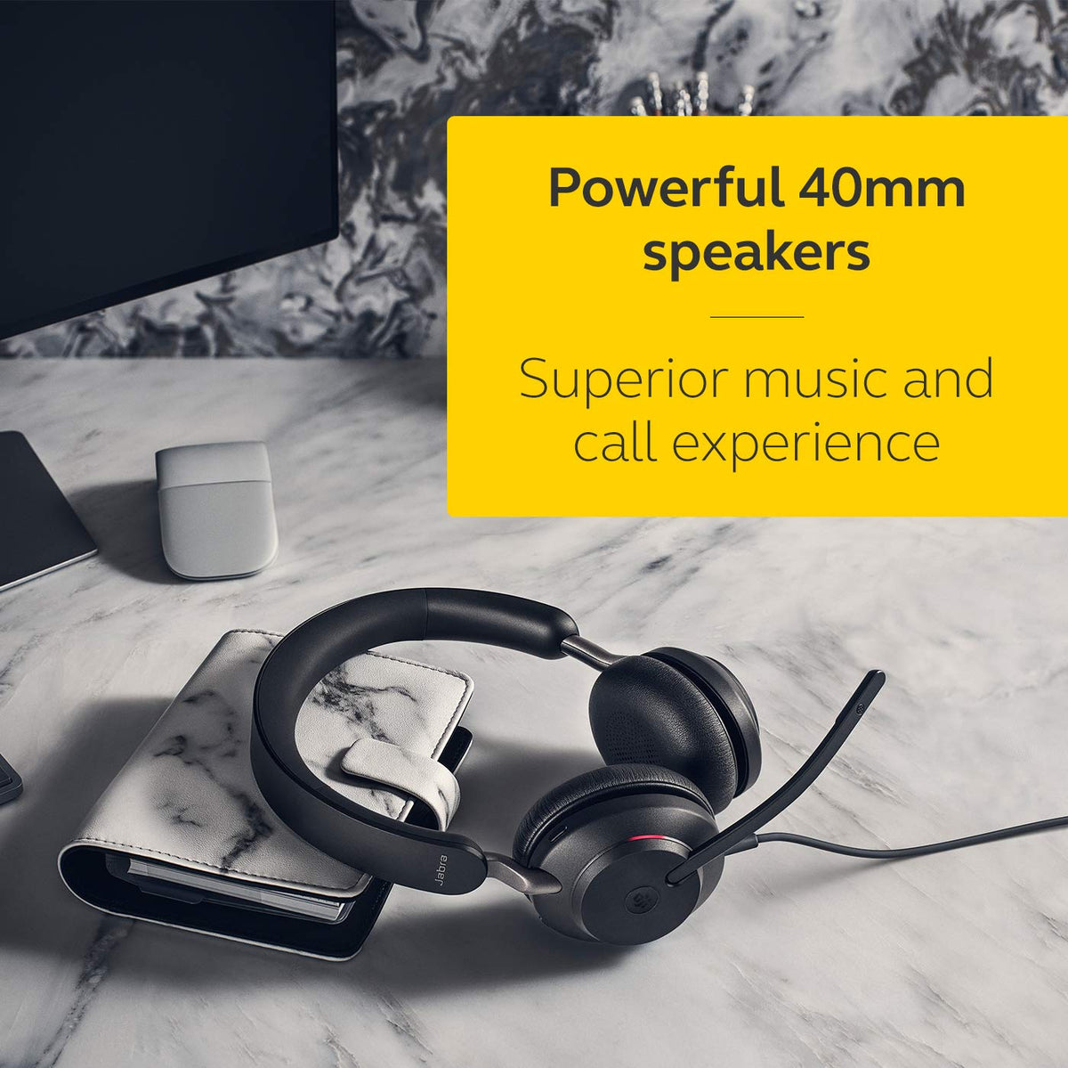 Wired Stereo Noise-Cancelling Headset with 3-Microphone Call Technology and USB-A Cable Black O164