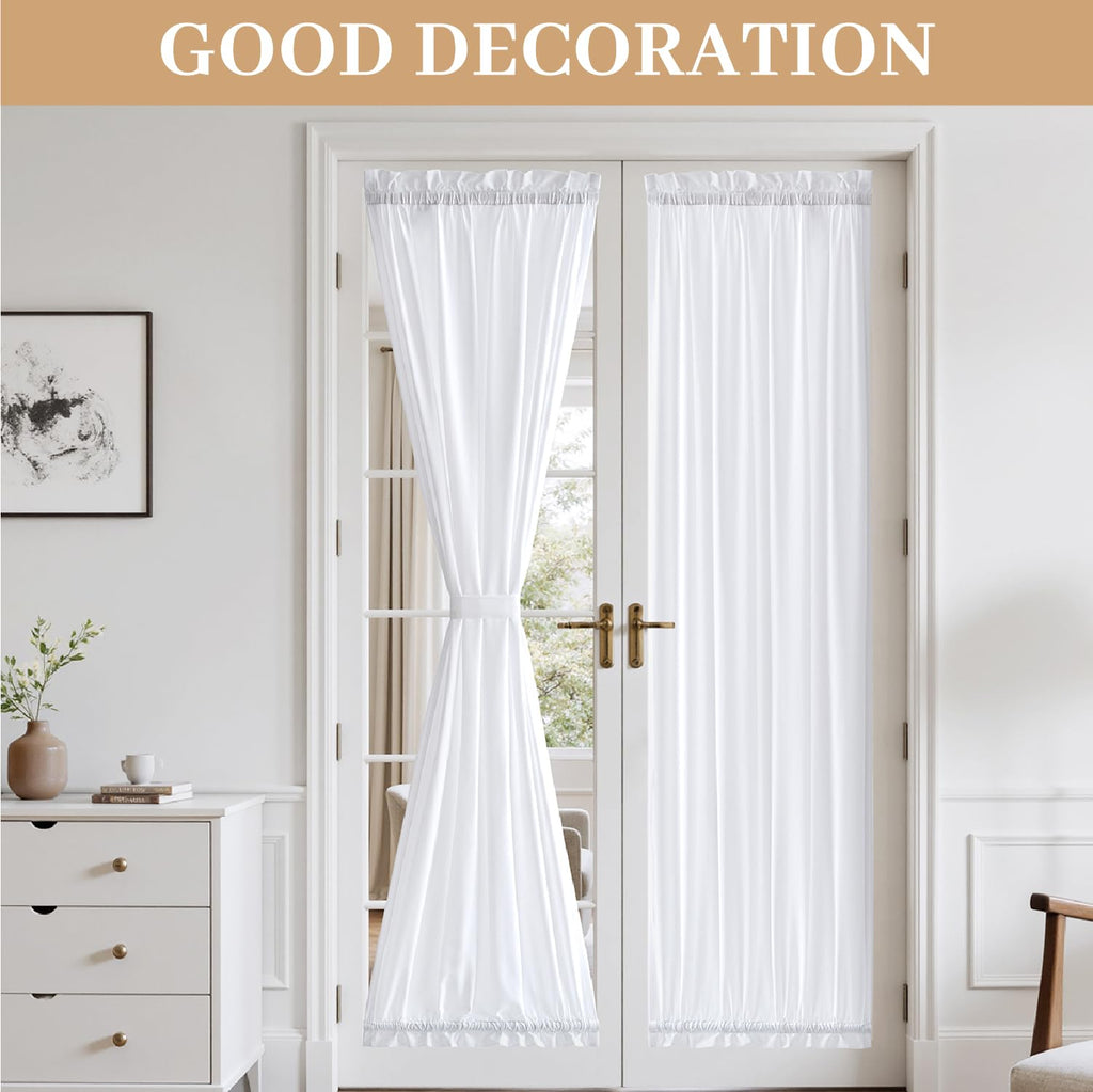 White Sidelight Curtains 2 Panels 26 x 72 inches E2837