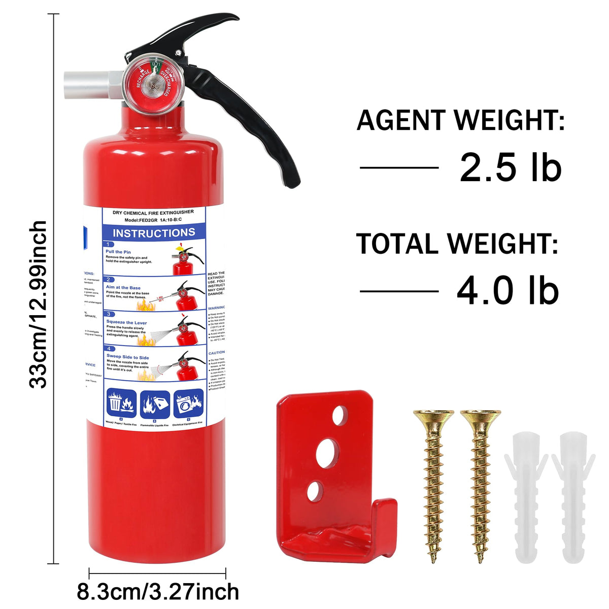 2.5lb ABC Dry Chemical Fire Extinguisher L8289