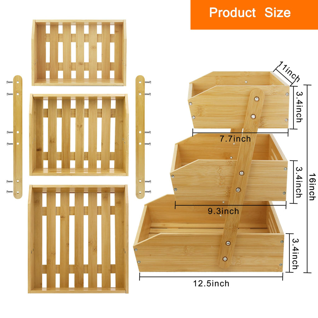 3 Tier Bamboo Fruit Basket W71691