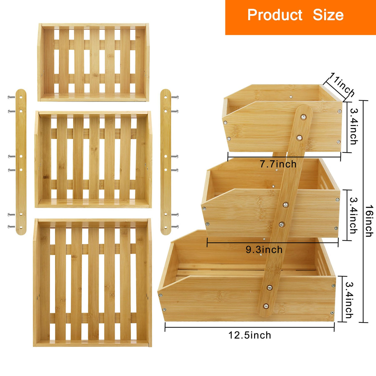 3 Tier Bamboo Fruit Basket W71691
