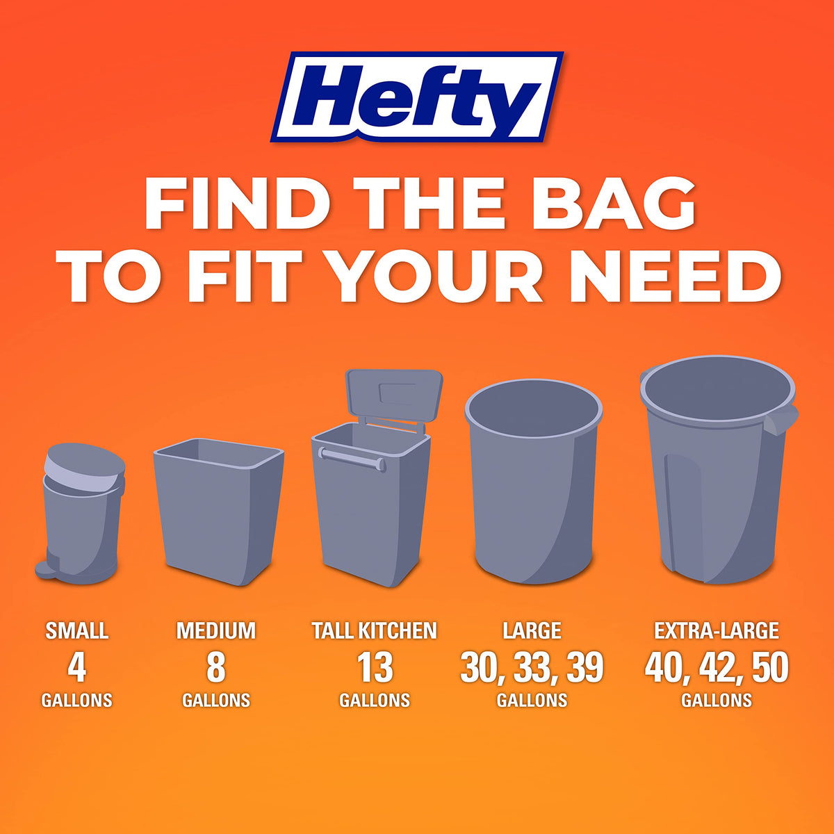 4 Gallon Lavender Scent Trash Bags 52ct S175