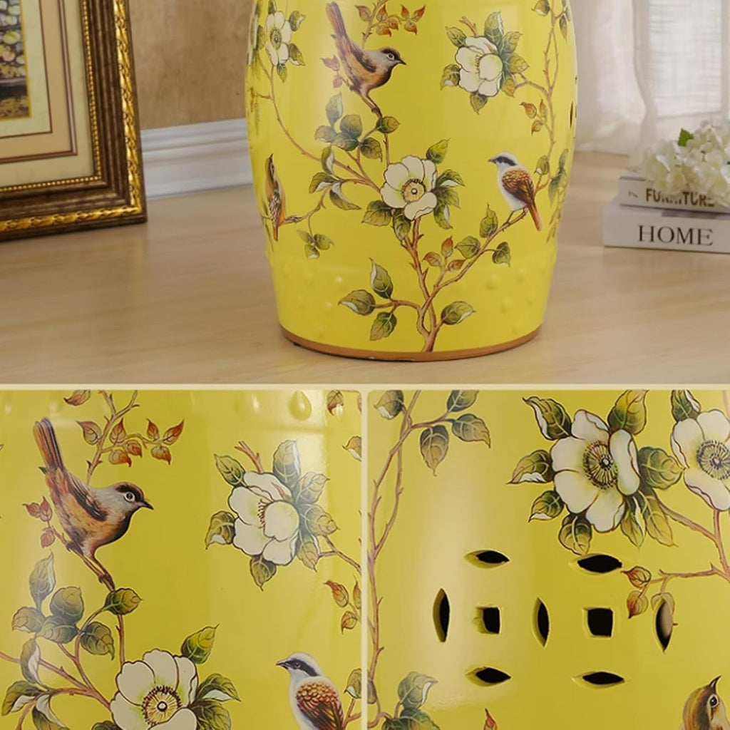 Glazed Hand-Painted Garden Stool J187234