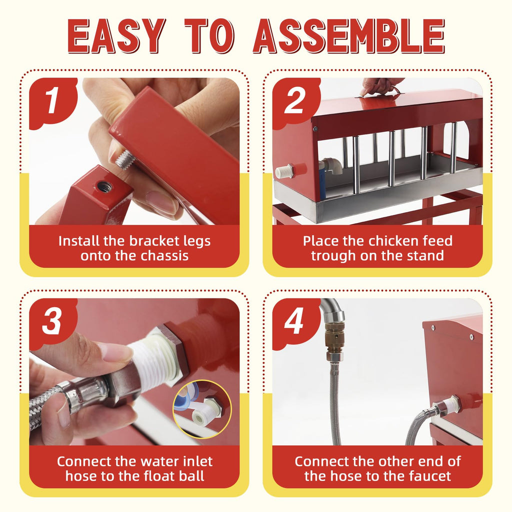 Automatic Chicken Waterer with Detachable Legs H1982