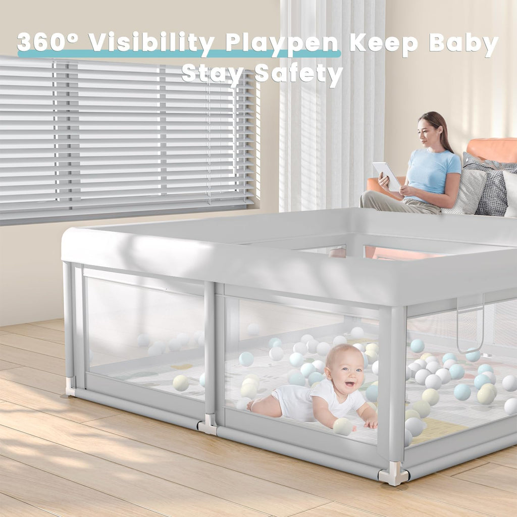 Baby Playpen with Mat, 50x50 Inch T5526