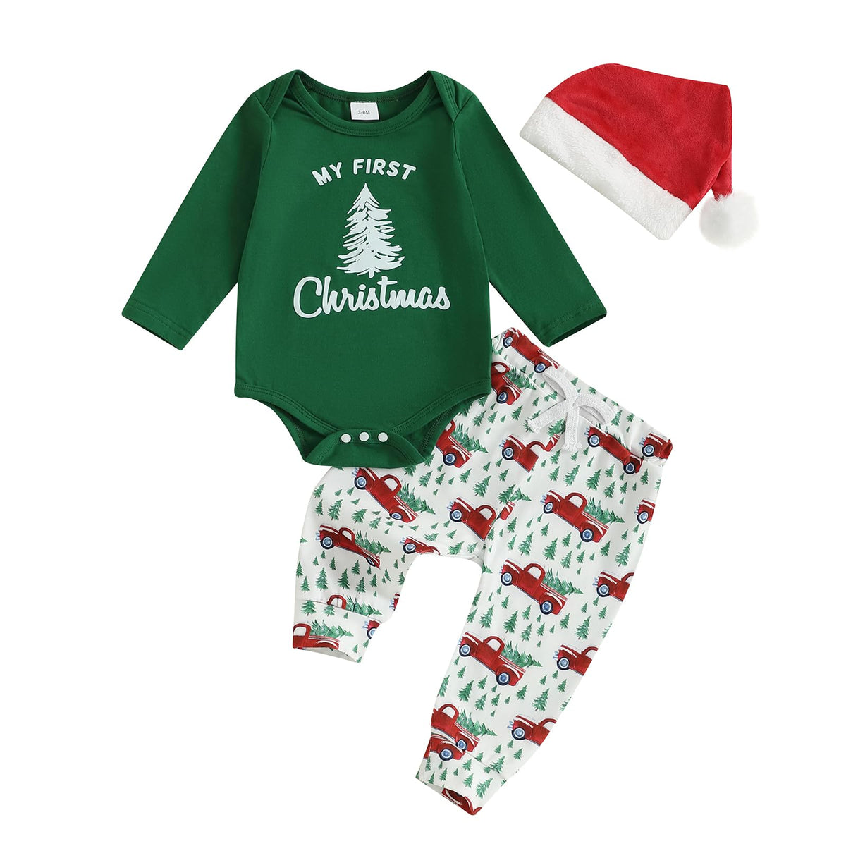 Christmas Baby Boy Outfit Newborn Romper Pant Headband H5208