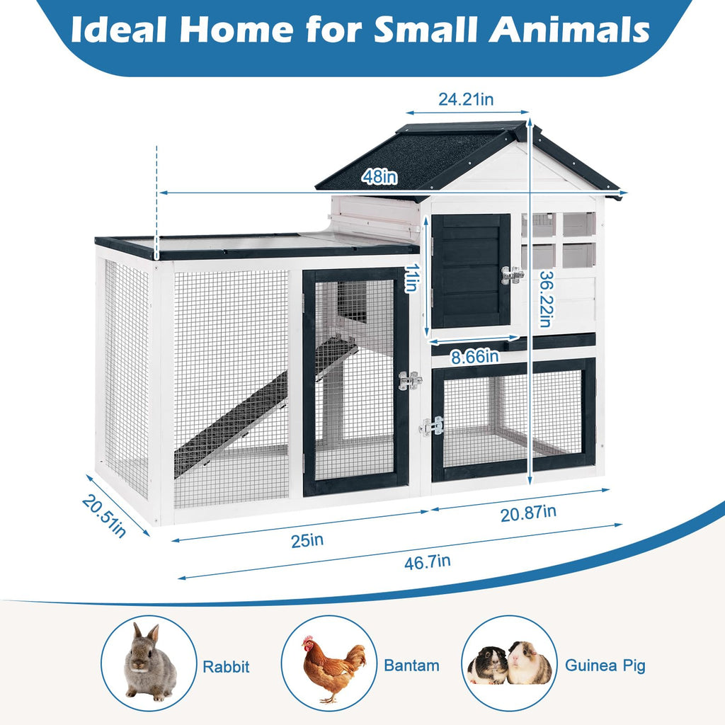 Indoor Outdoor Rabbit Cage with Weatherproof Roof G38342