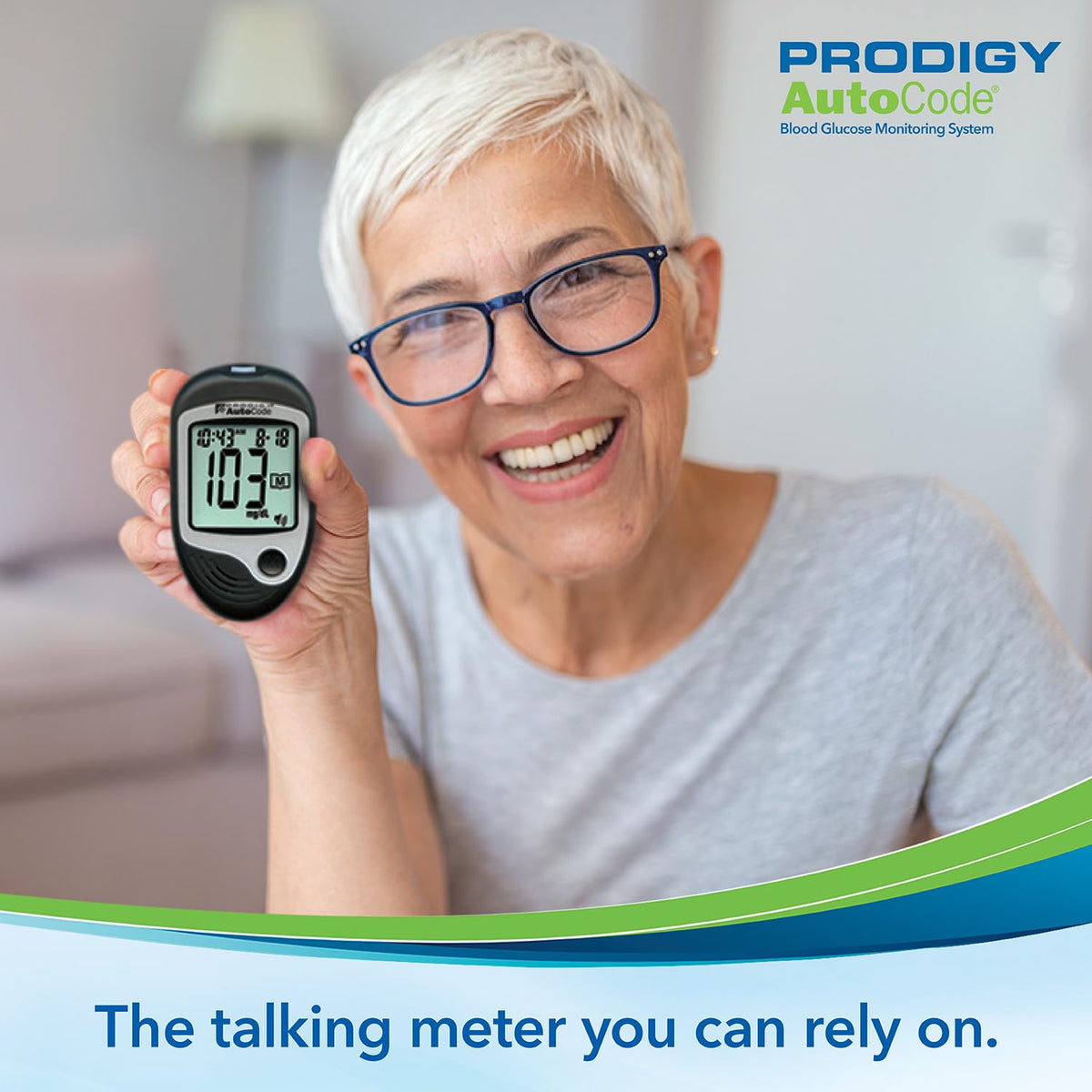 Blood Glucose Monitoring System with Talking Meter and Lancing Device O6173