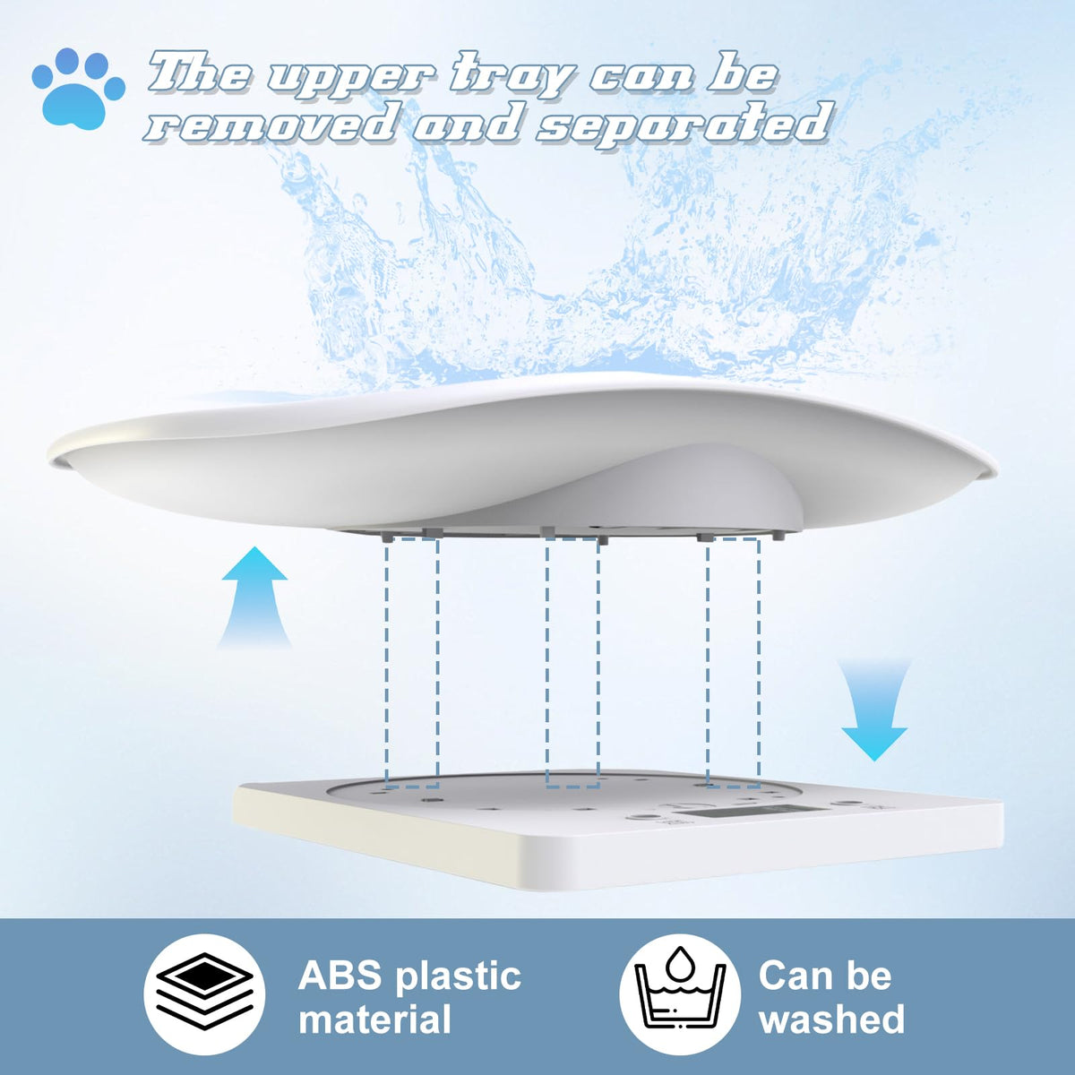Digital Pet Scale for Small Animal, LED Display, Measures Up to 15kg, White R301