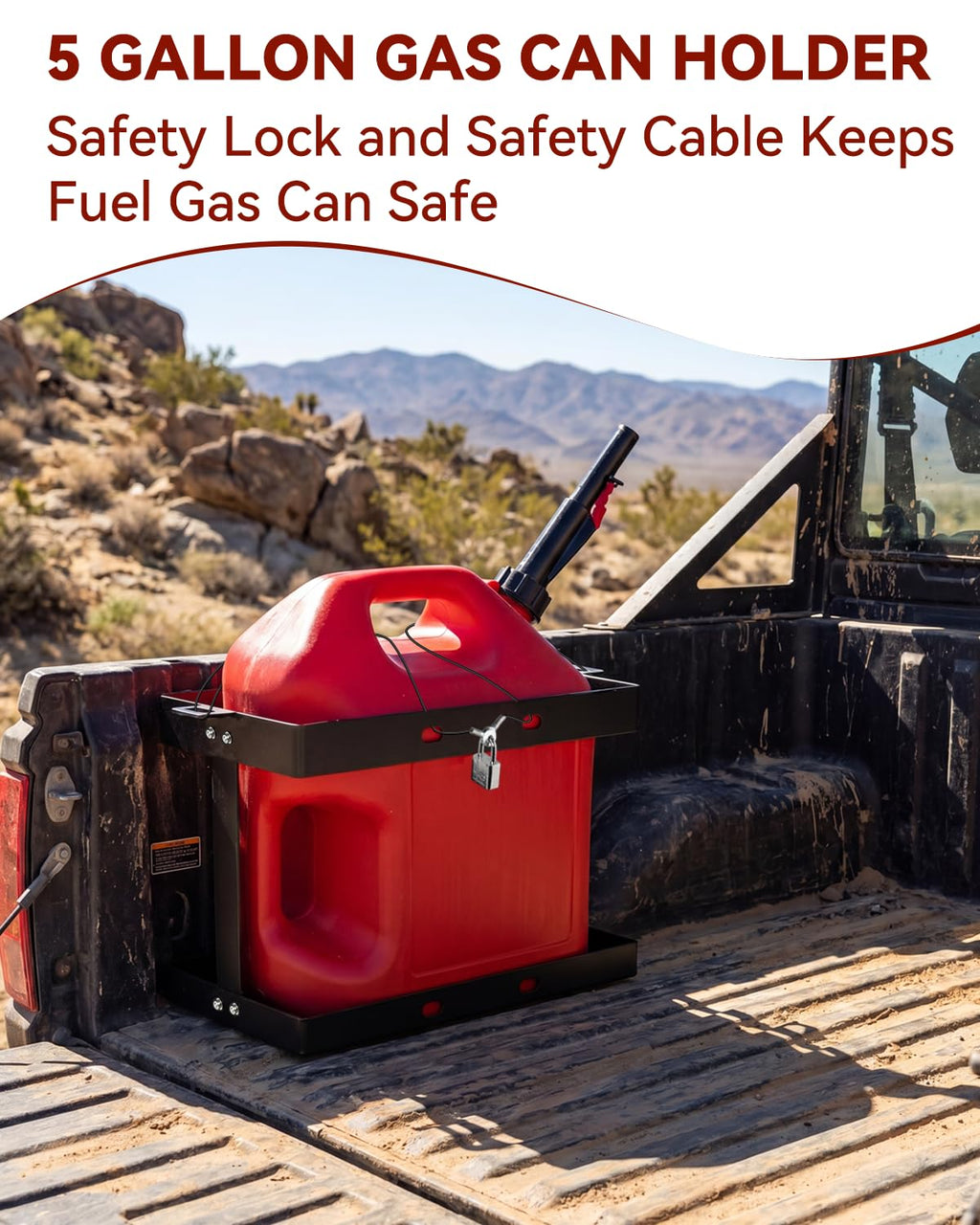 5 Gallon Gas Can Holder with Anti-Theft Lock J7611