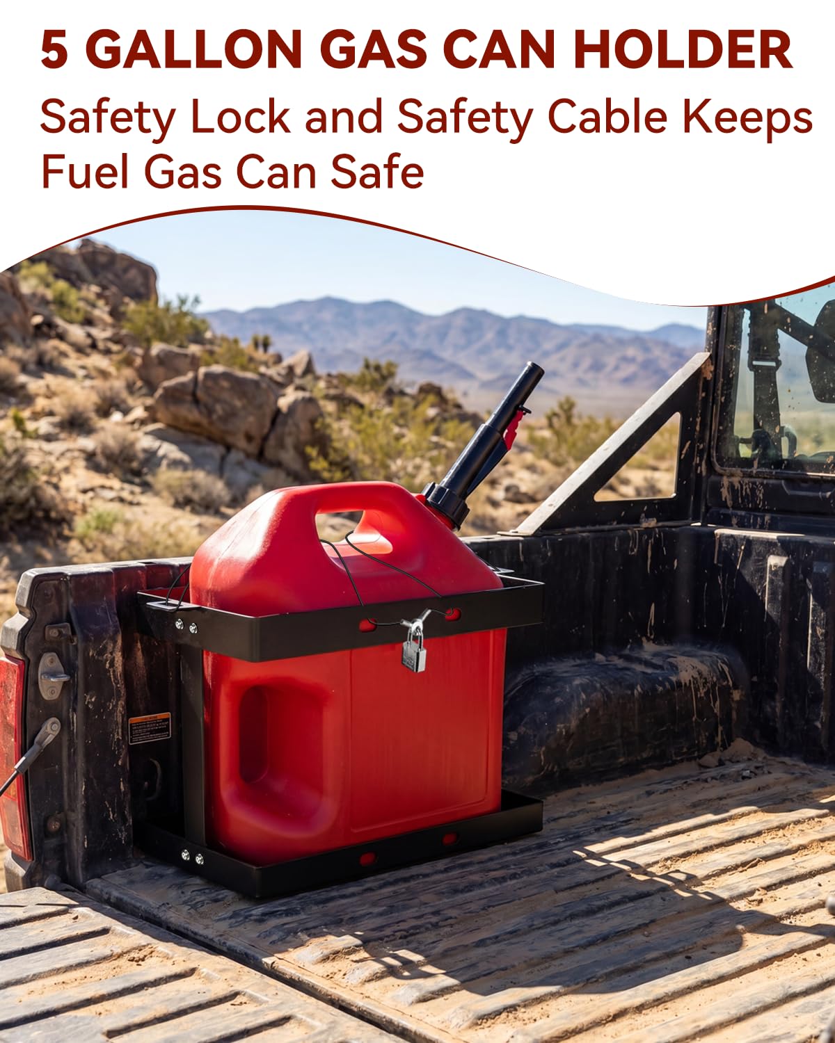 5 Gallon Gas Can Holder with Anti-Theft Lock J7611
