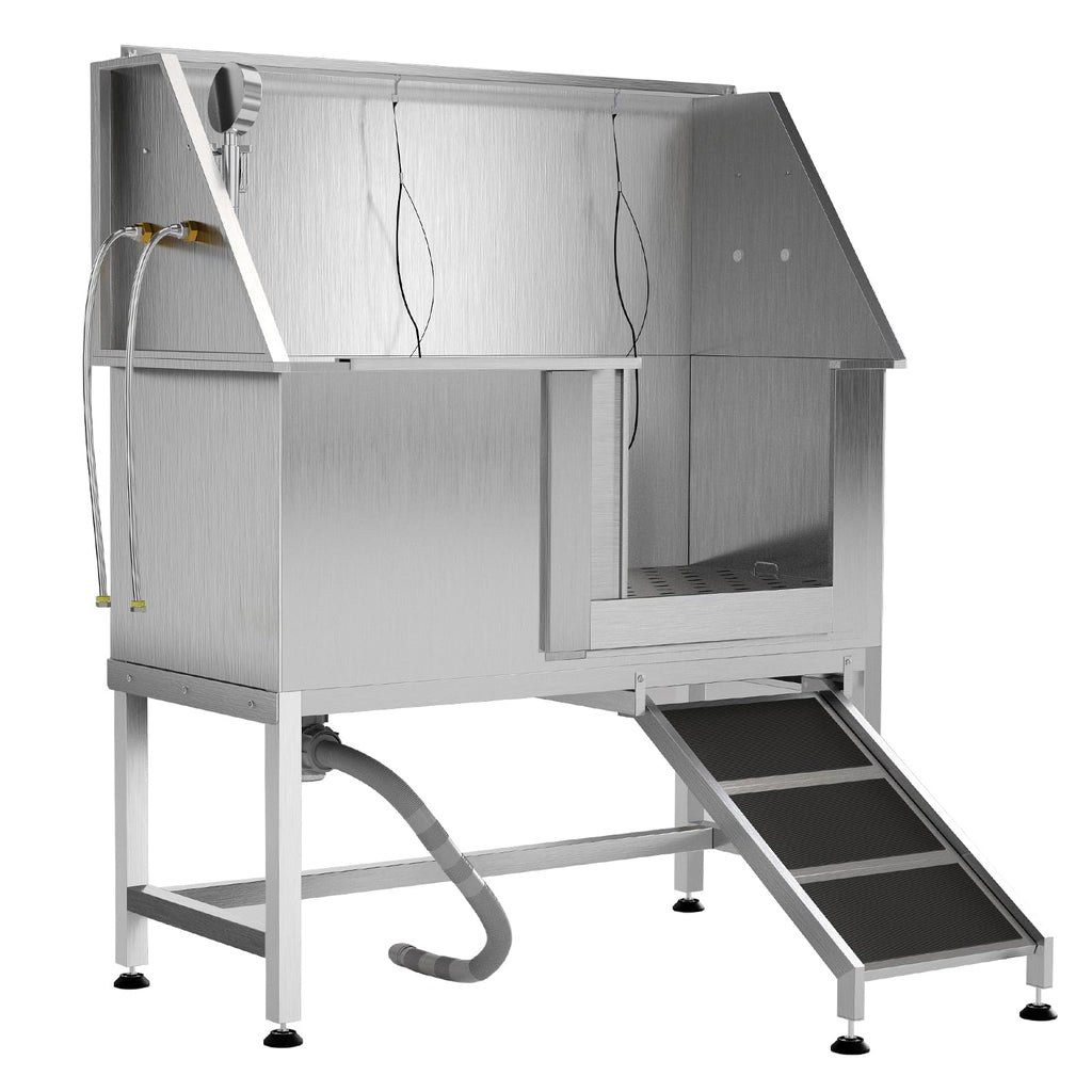 50 Inch Stainless Steel Dog Washing Station with Non-Slip Ramp P5729