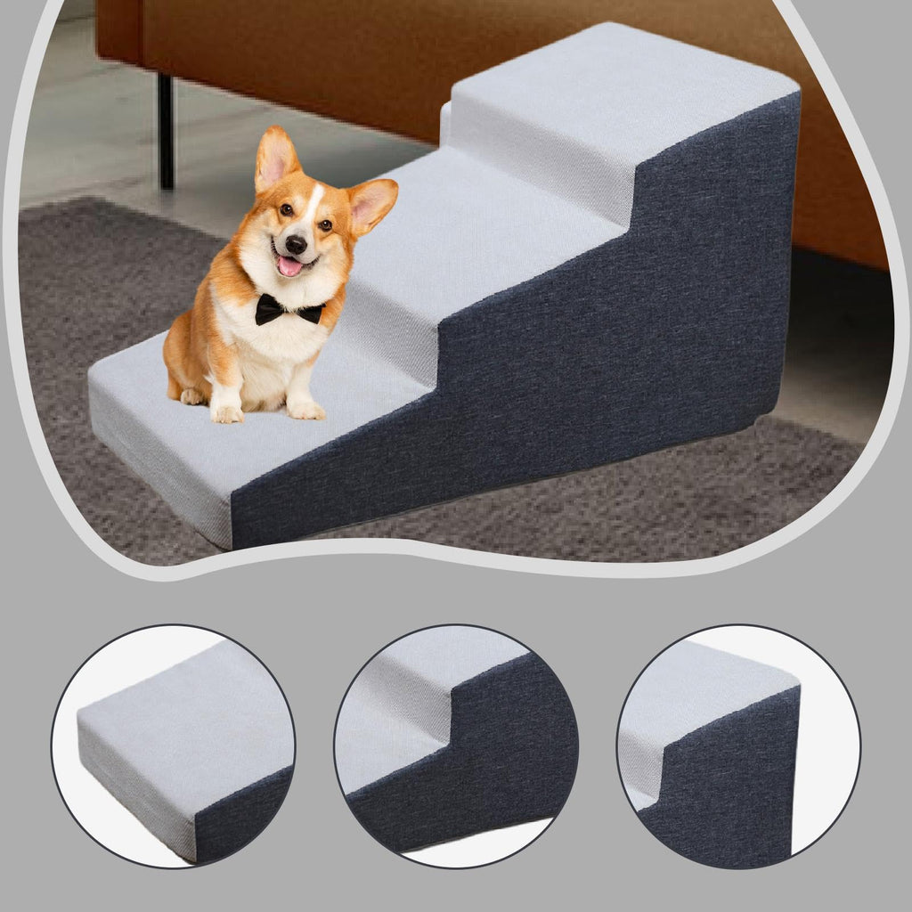 3 Step Dog Stairs Non-Slip Dark Gray R86030