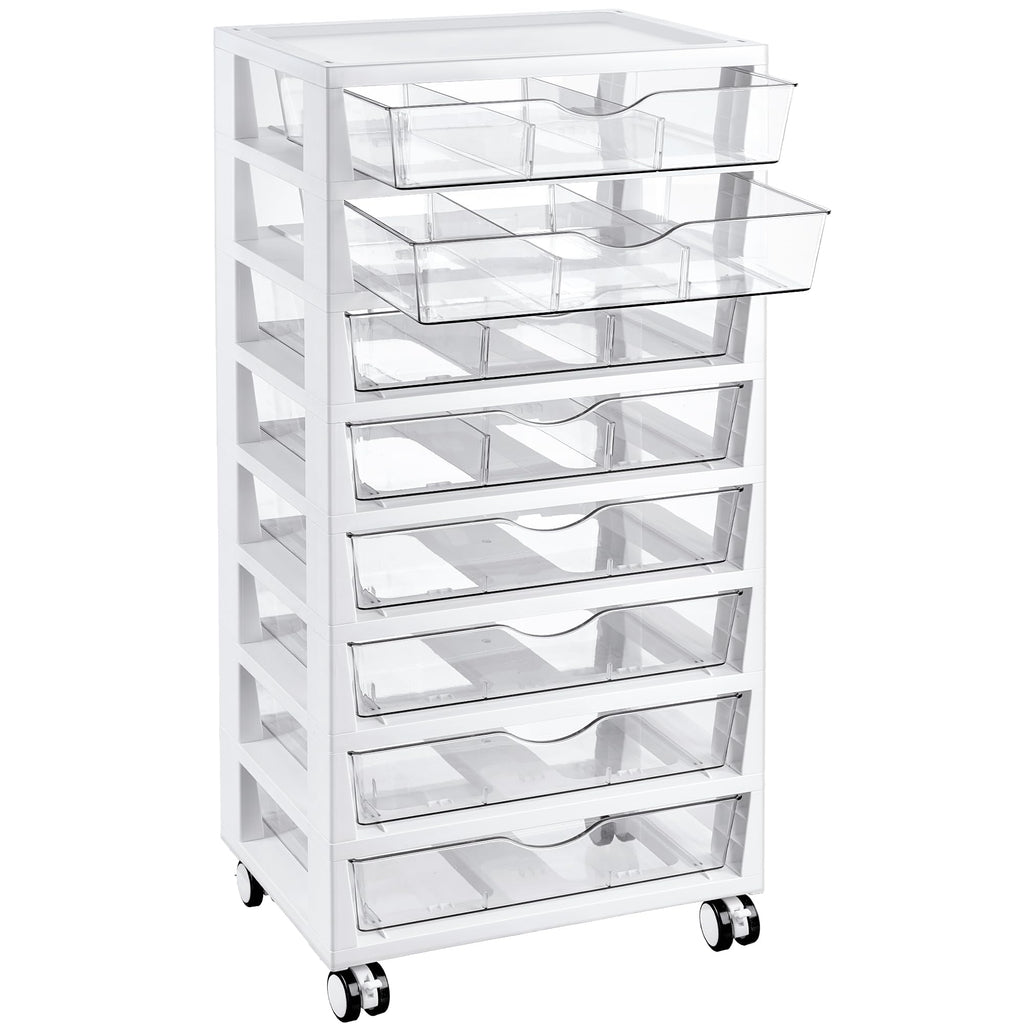 8 Tier Rolling Cart with Drawers I8124