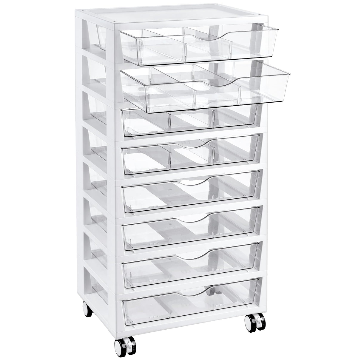 8 Tier Rolling Cart with Drawers I8124