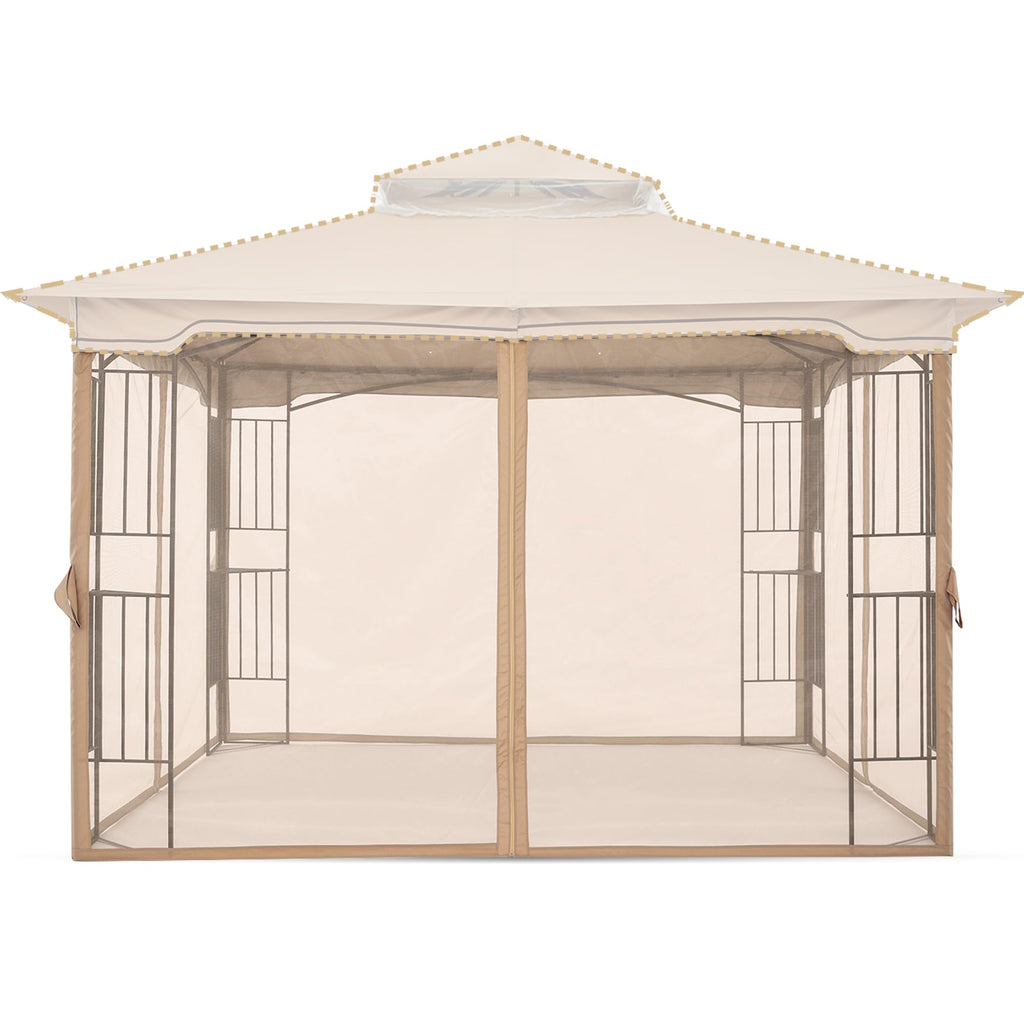 Beige 10x10 ft Gazebo Screen Walls Z17662
