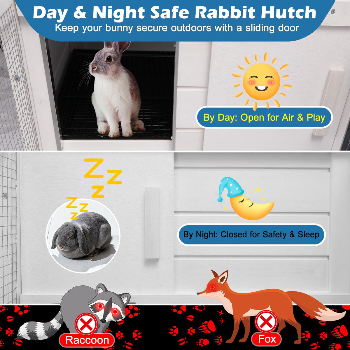 Indoor Outdoor Rabbit Cage with Weatherproof Roof G38342