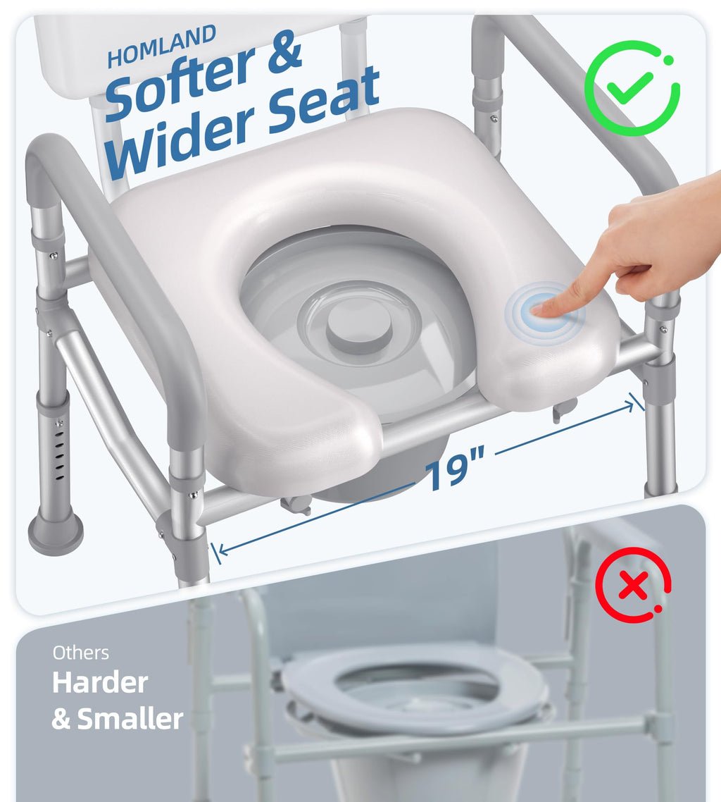 Shower Chair with Arms and Back and Bedside Commode with Padded Seat and Backrest A233