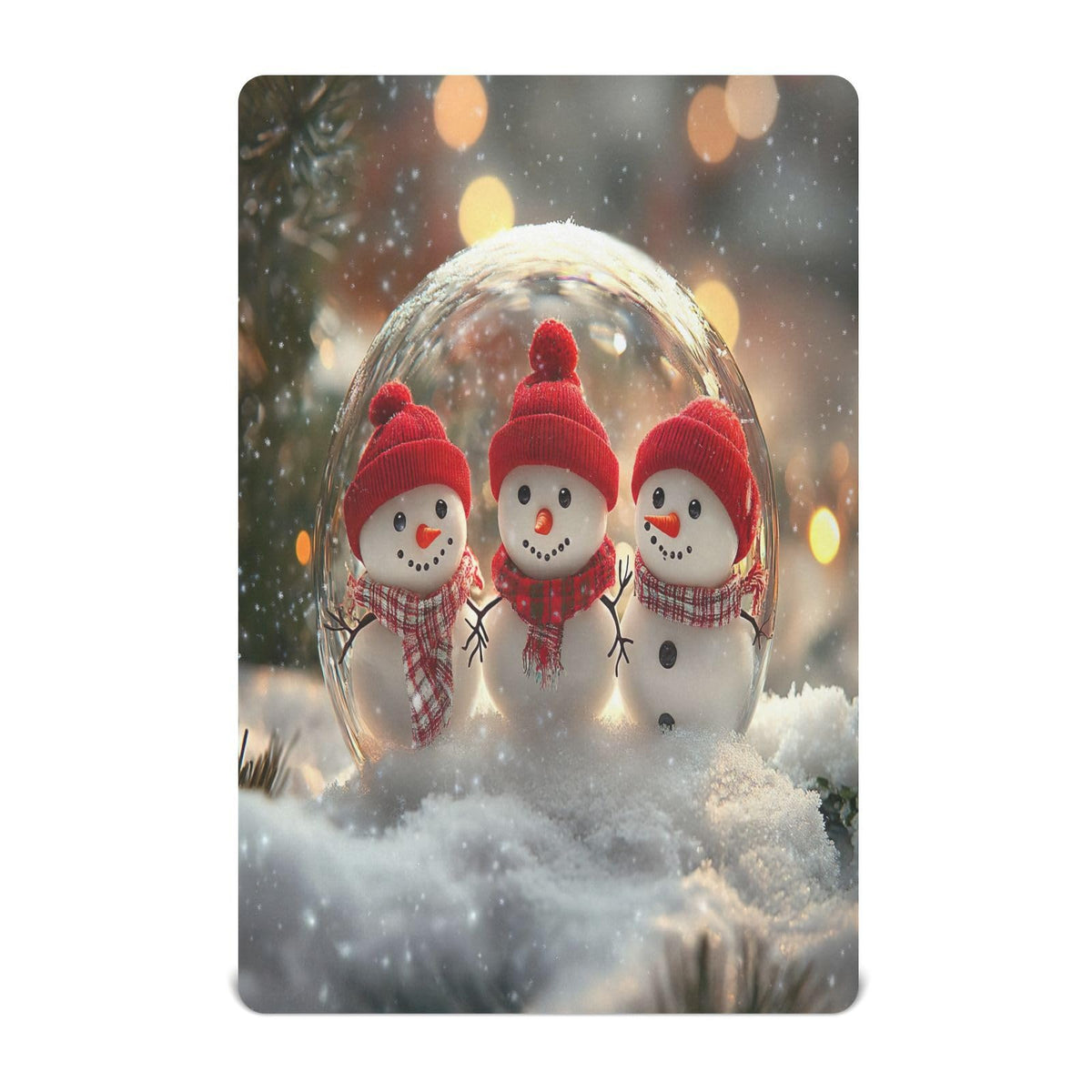 Snowmen Crystal Ball Crib Sheet 52" x 28" V4022