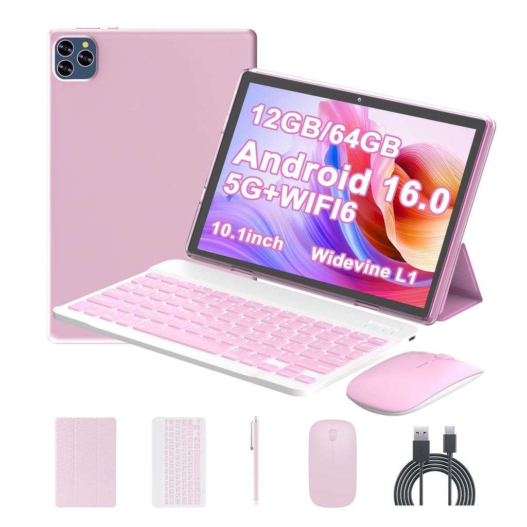 Android 16 Tablet 10 Inch 12 GB RAM 64GB ROM 2 in 1 Tablet PC T54901