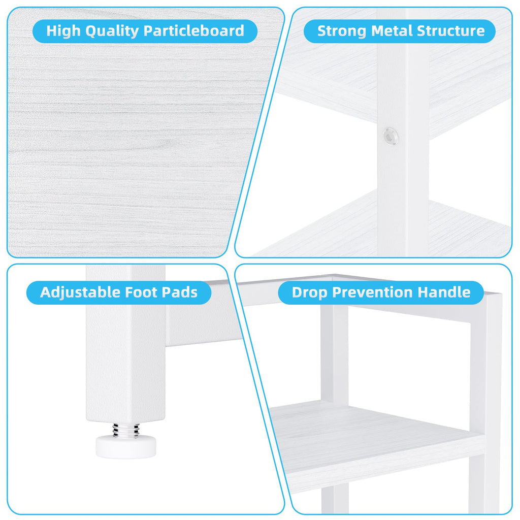 White Wood Desk Shelf with Drawer D319