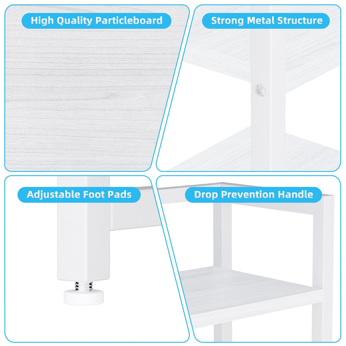 White Wood Desk Shelf with Drawer D319