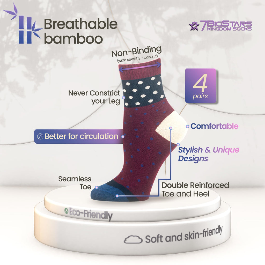 Viscose Bamboo Diabetic Socks 4 Pack Y295