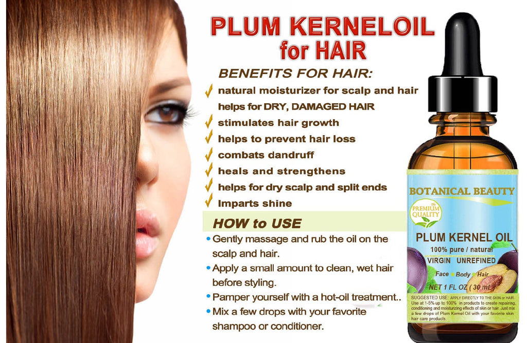100% Pure Natural Virgin Unrefined Cold Pressed Plum Kernel Oil 1 oz M32214