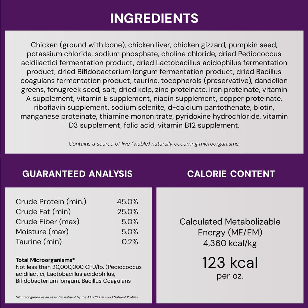Freeze-Dried Raw Chicken Cat Food 3.5 oz S54557