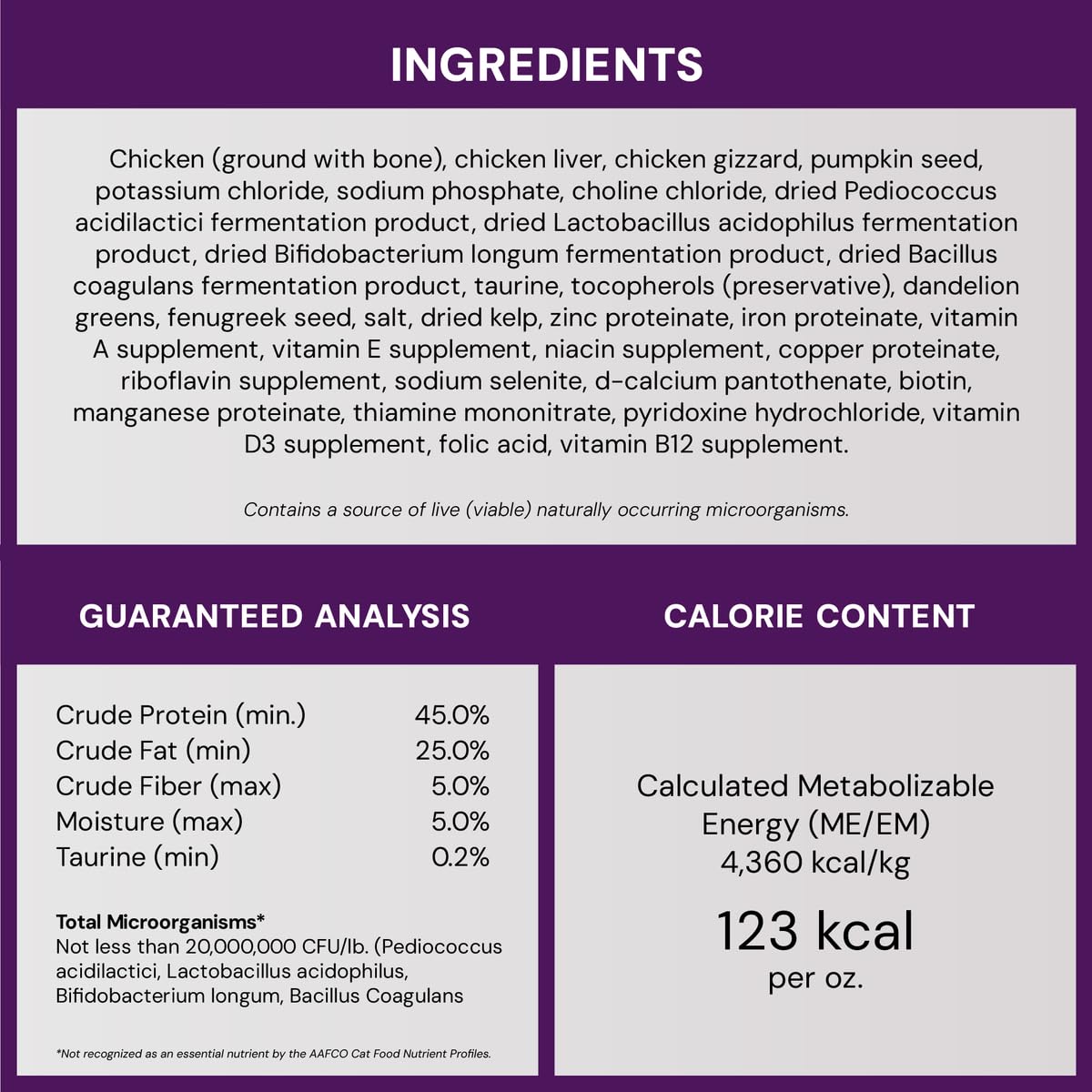 Freeze-Dried Raw Chicken Cat Food 3.5 oz S54557