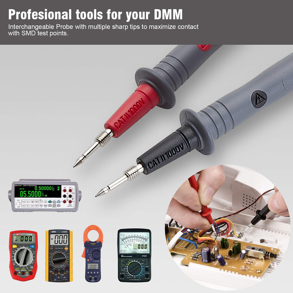 Silicone Multimeter Test Leads with Alligator Clips R2937