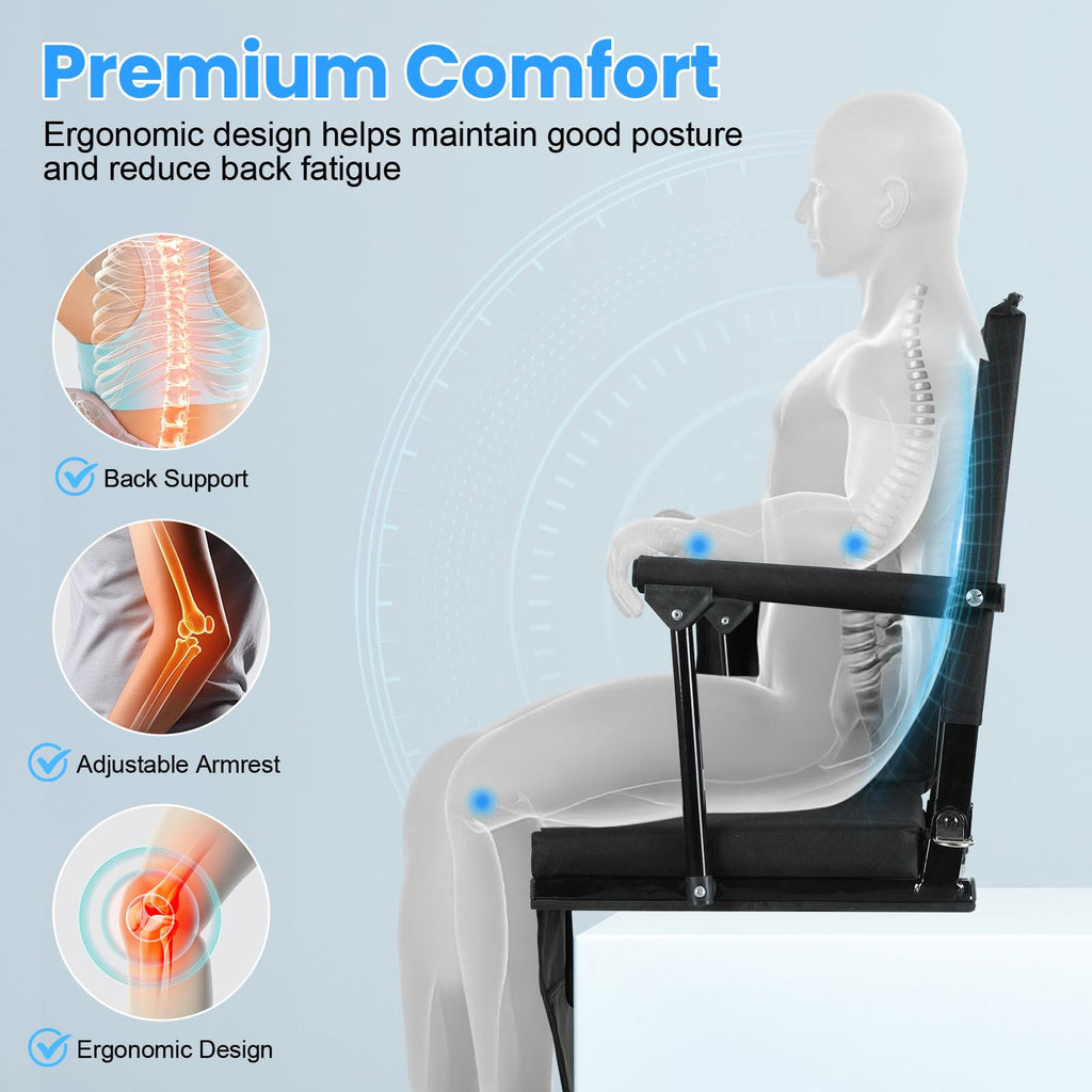 2 Pcs Folding Stadium Seat with Cup Holder G249208