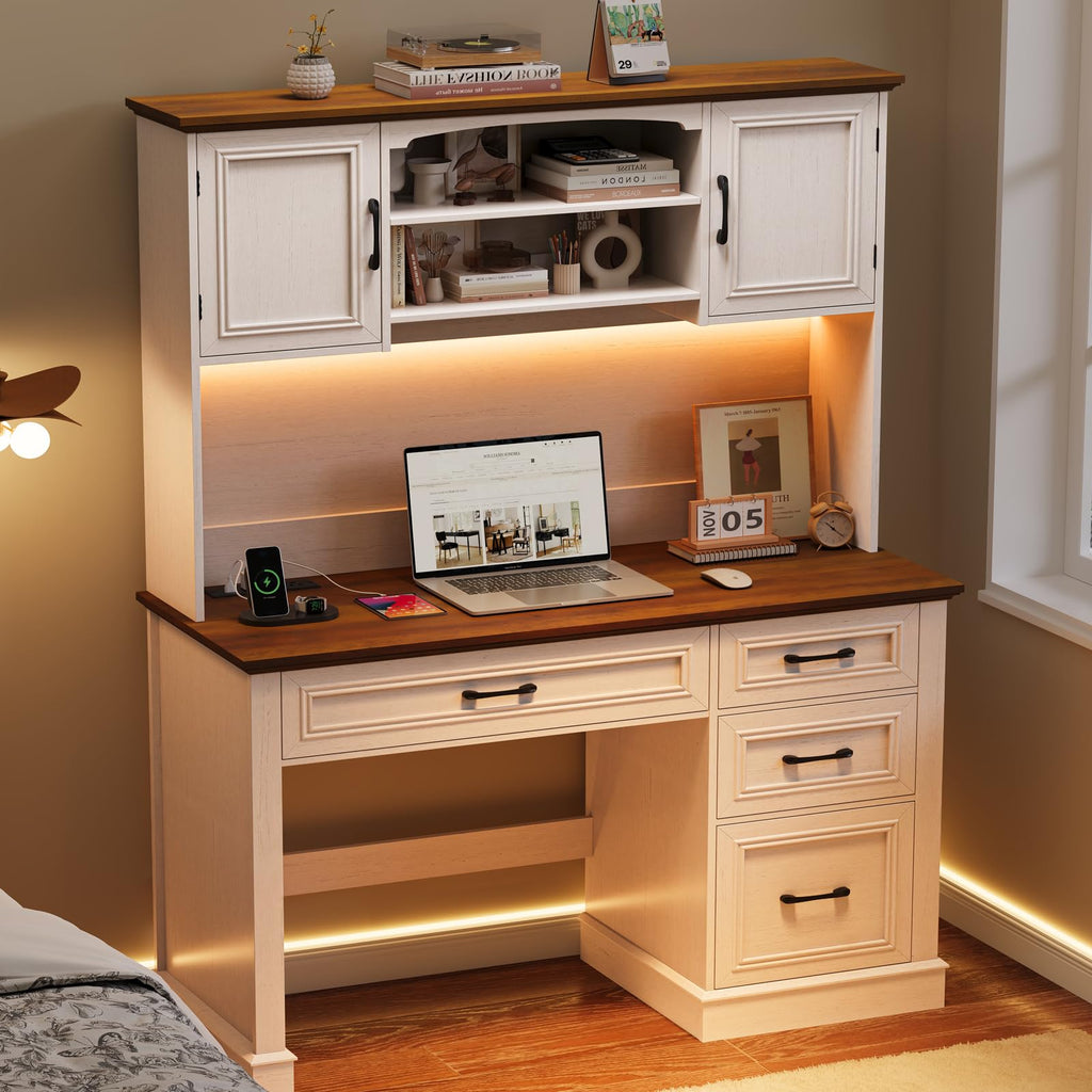 67" Executive Desk with Hutch and Charging Station K825593