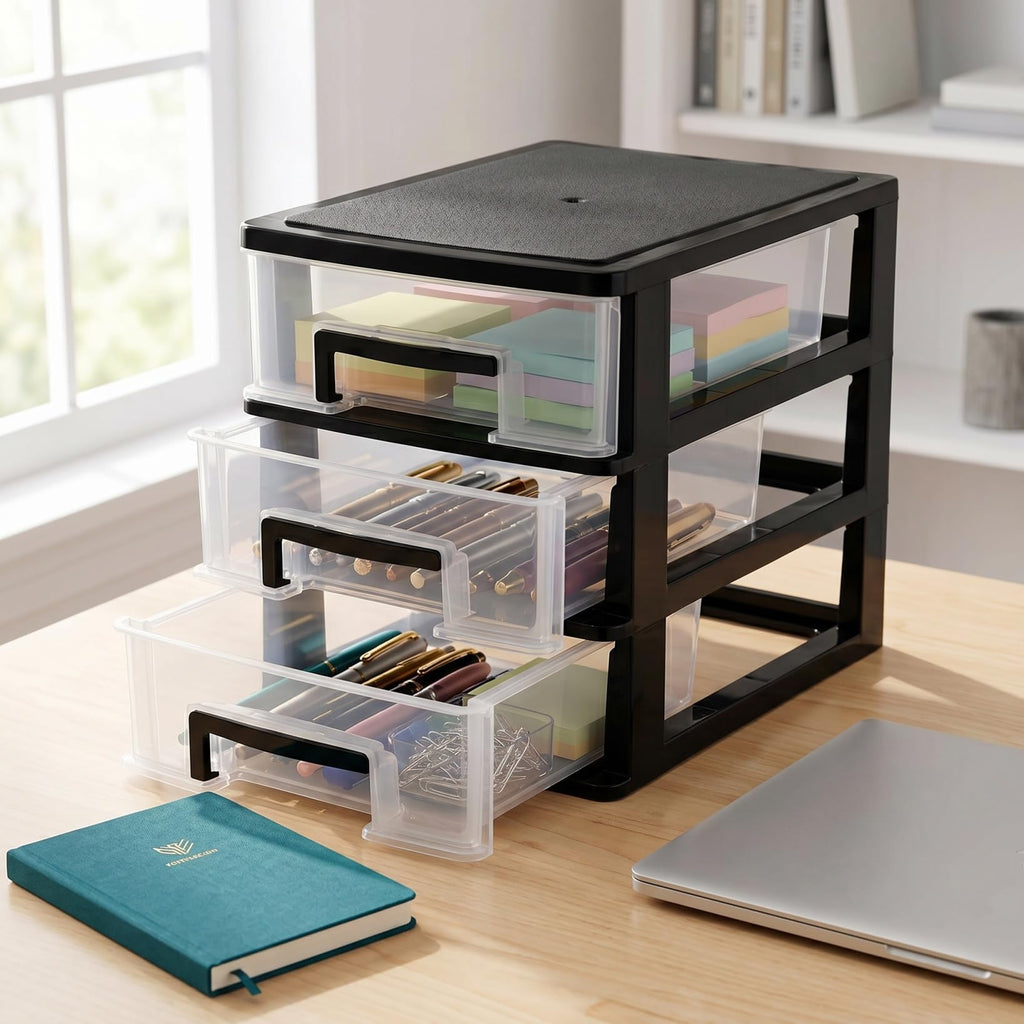 3 Drawer Plastic Desk Organizer B835885
