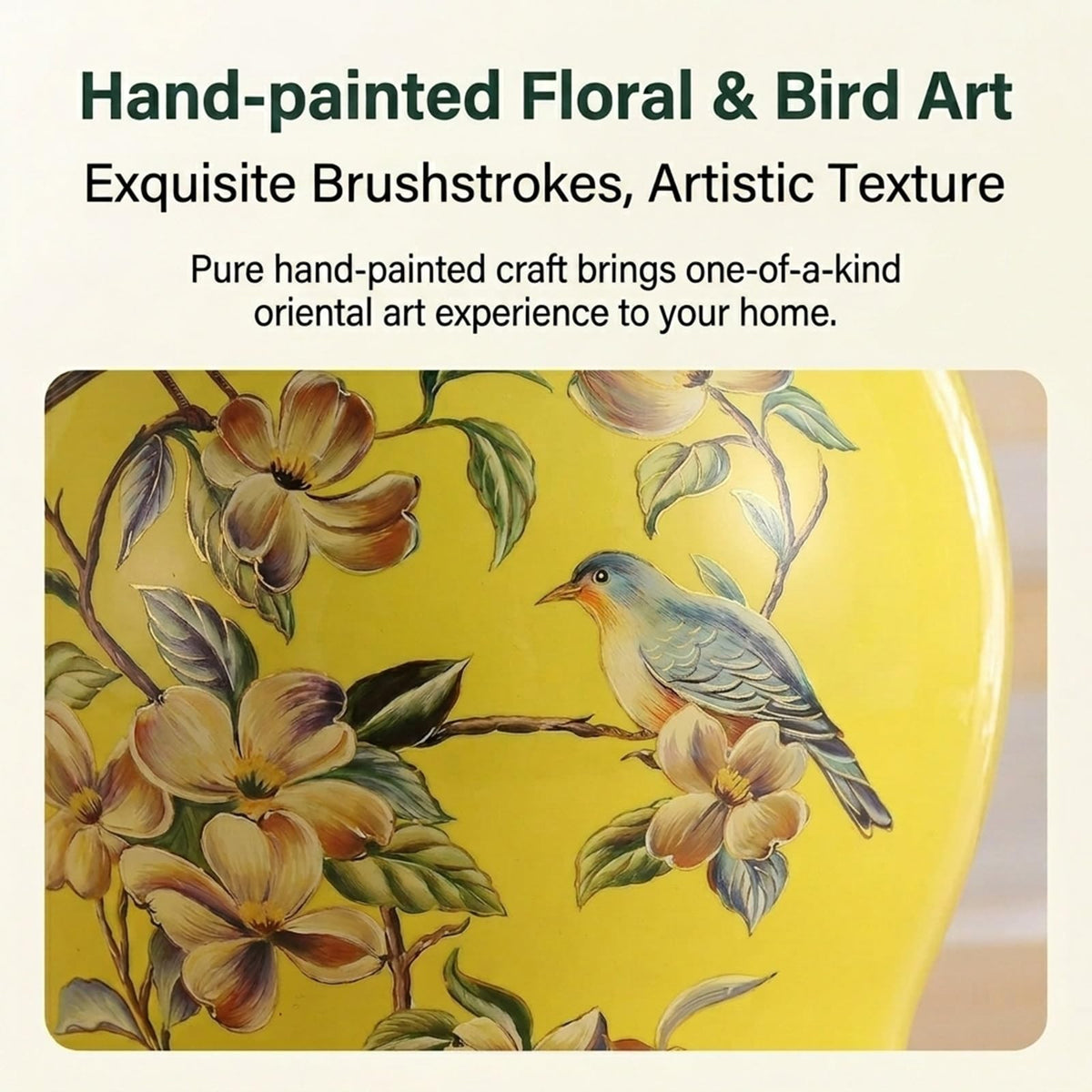 Glazed Hand-Painted Ceramic Drum Stool K92515