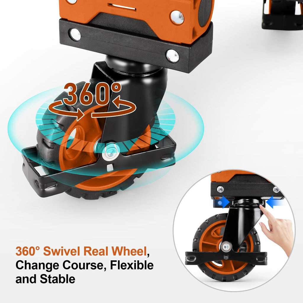 Folding Hand Truck Dolly, 330lb 4 to 2 Wheel Moving Cart, Orange F69115