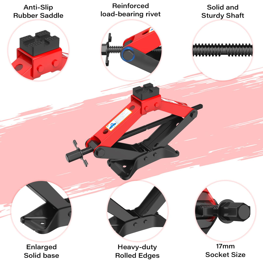 3 Ton Heavy Duty Scissor Jack Kit with Lug Wrench N480