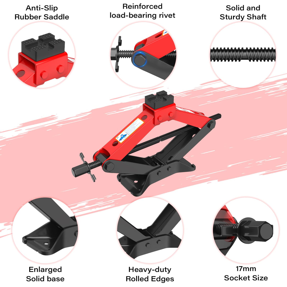3 Ton Heavy Duty Scissor Jack Kit with Lug Wrench N480