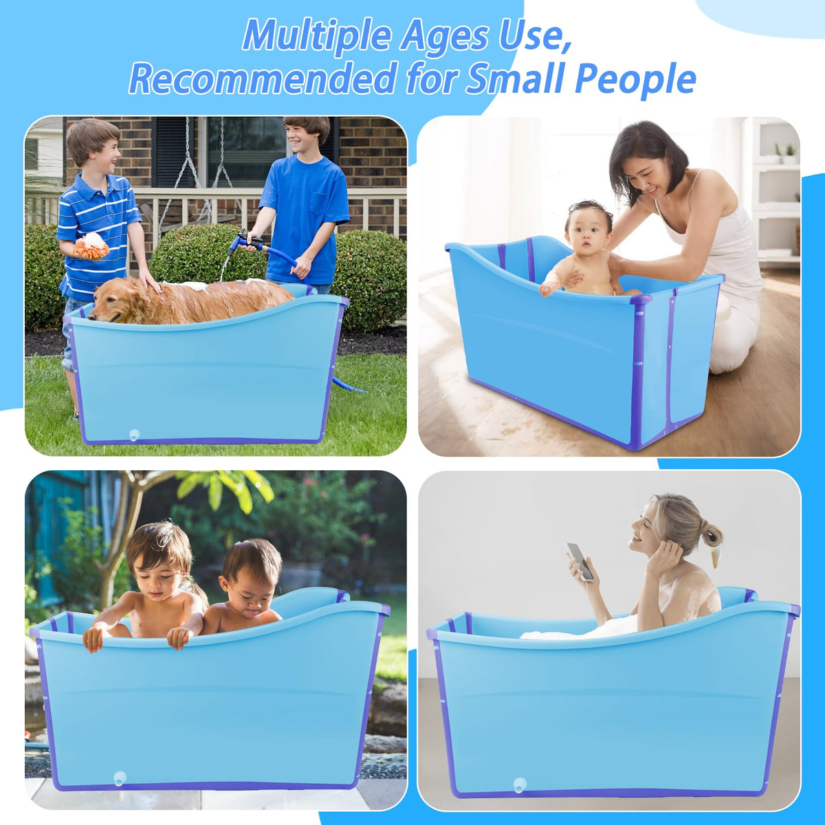Collapsible Extra Large Dog Bathtub with Drainage Pipe K258591