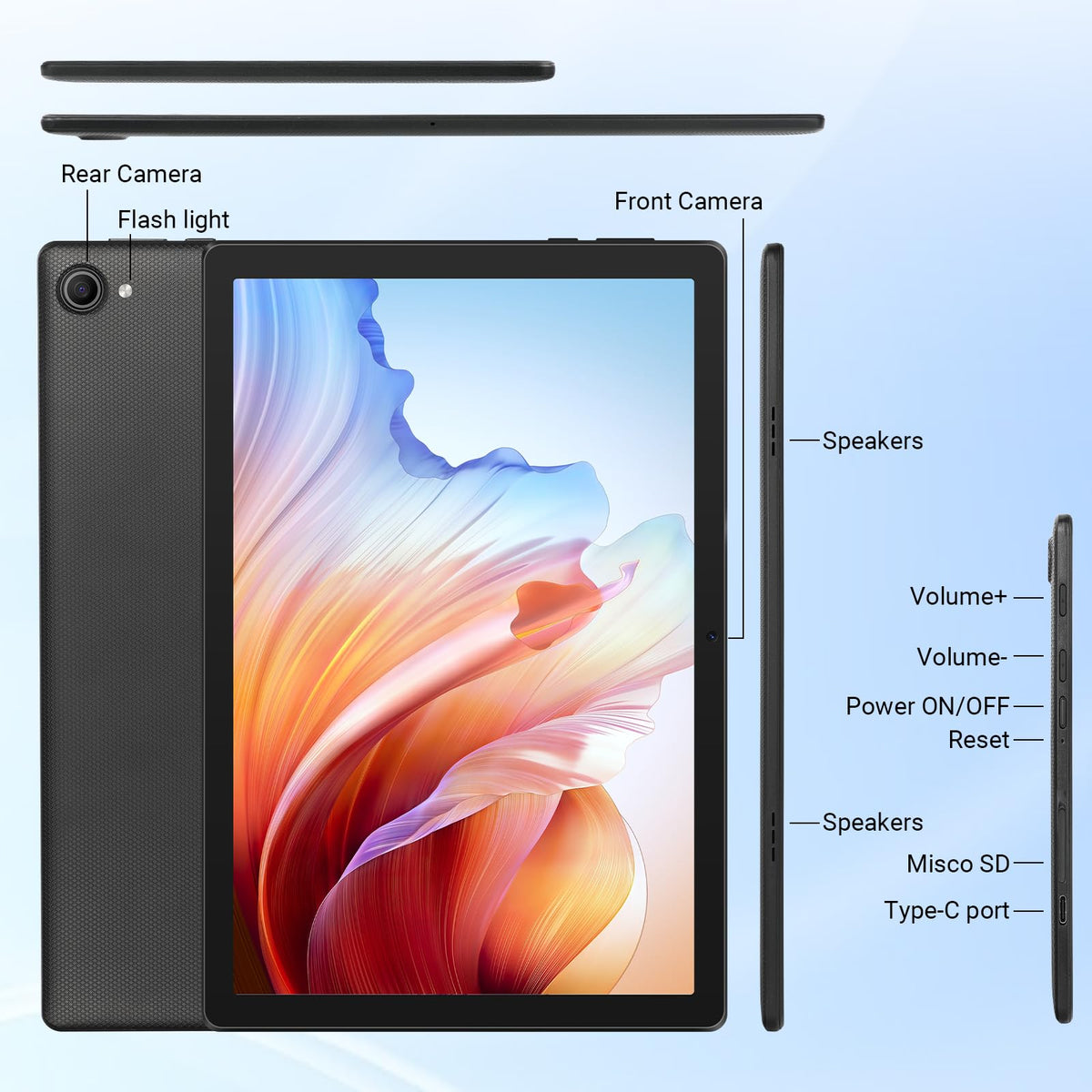 10.1" Android Tablet 24GB RAM 64GB ROM 6000mAh S5801