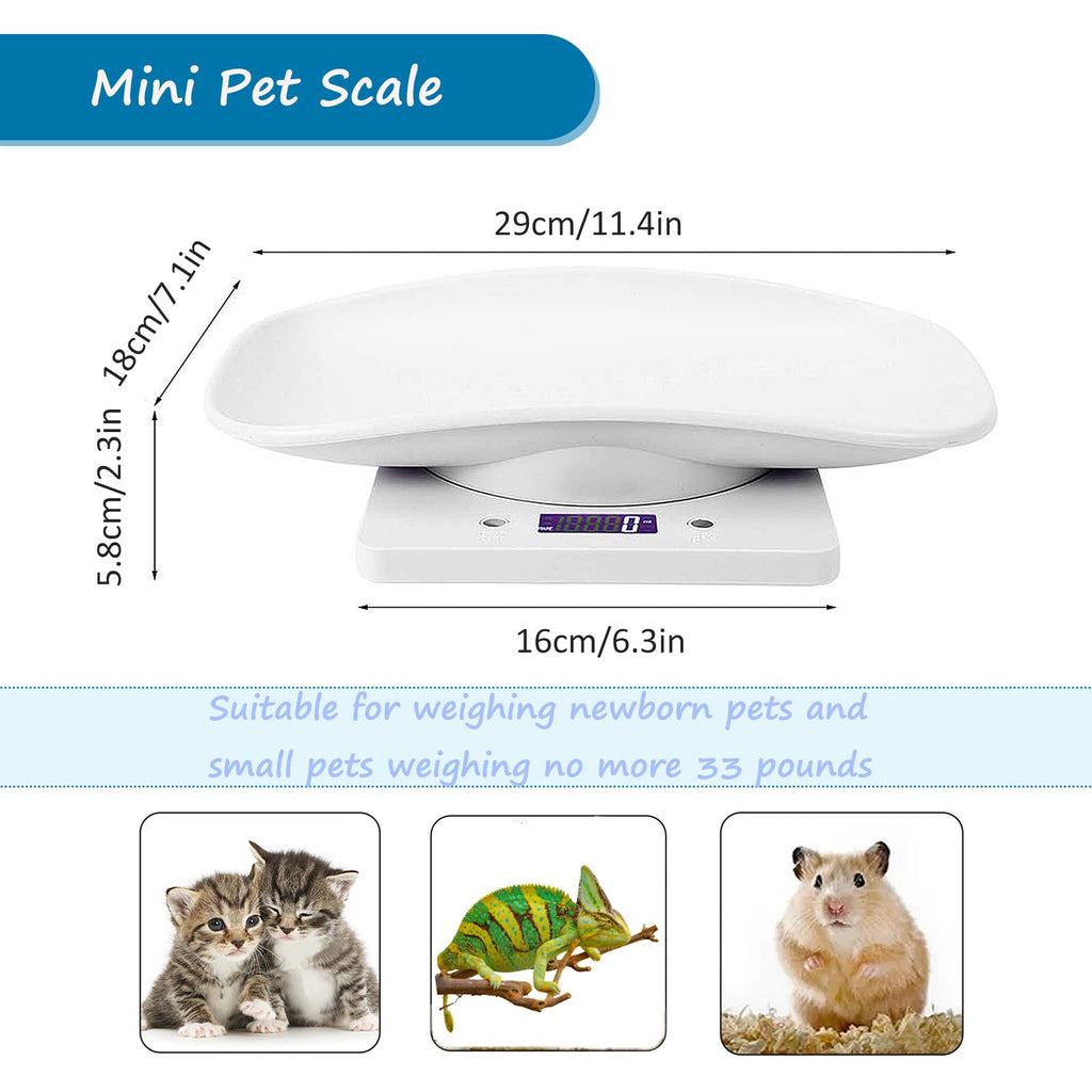 Newborn Kitten & Puppy Weight Scale White 12in x 8in G582835