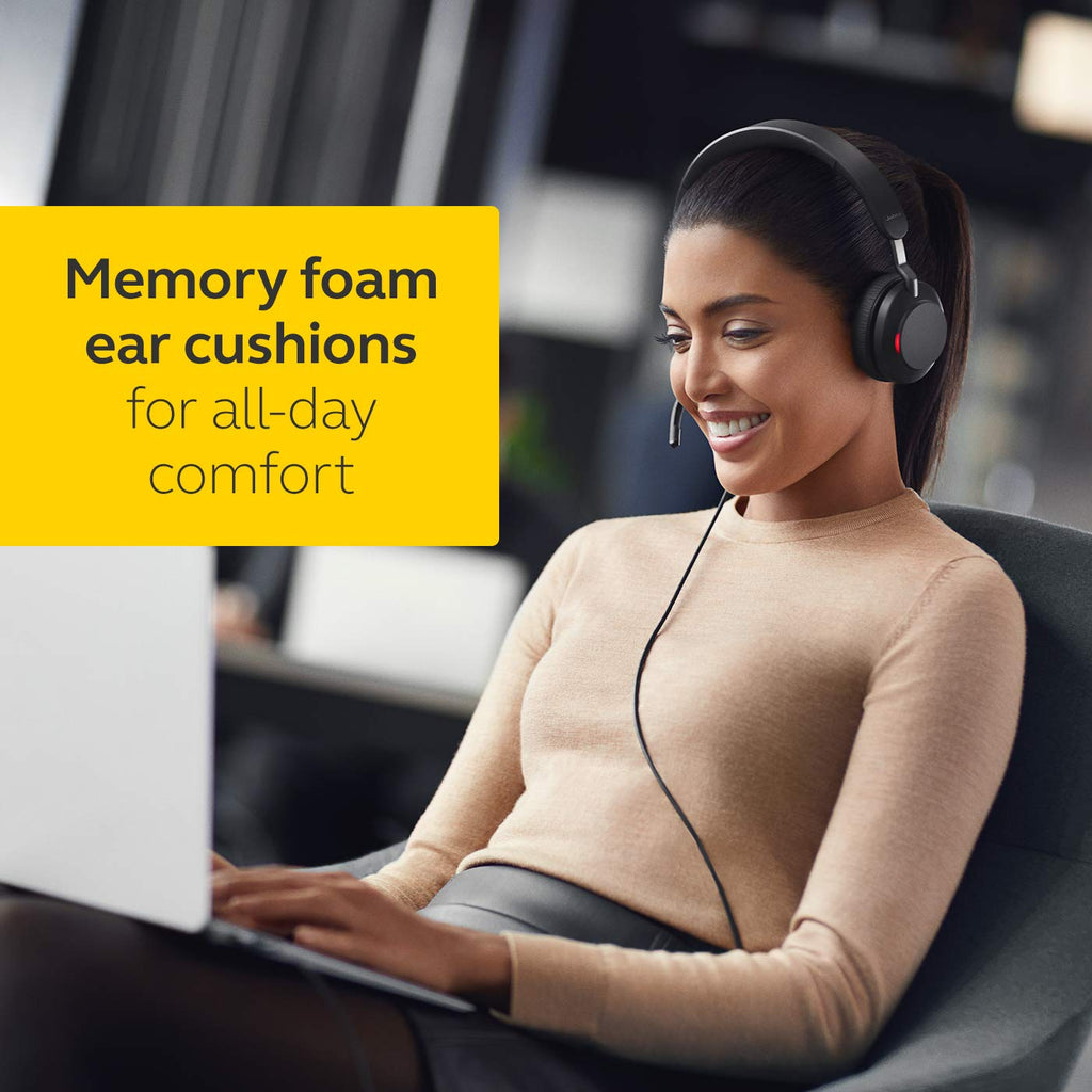 Wired Stereo Noise-Cancelling Headset with 3-Microphone Call Technology and USB-A Cable Black O164