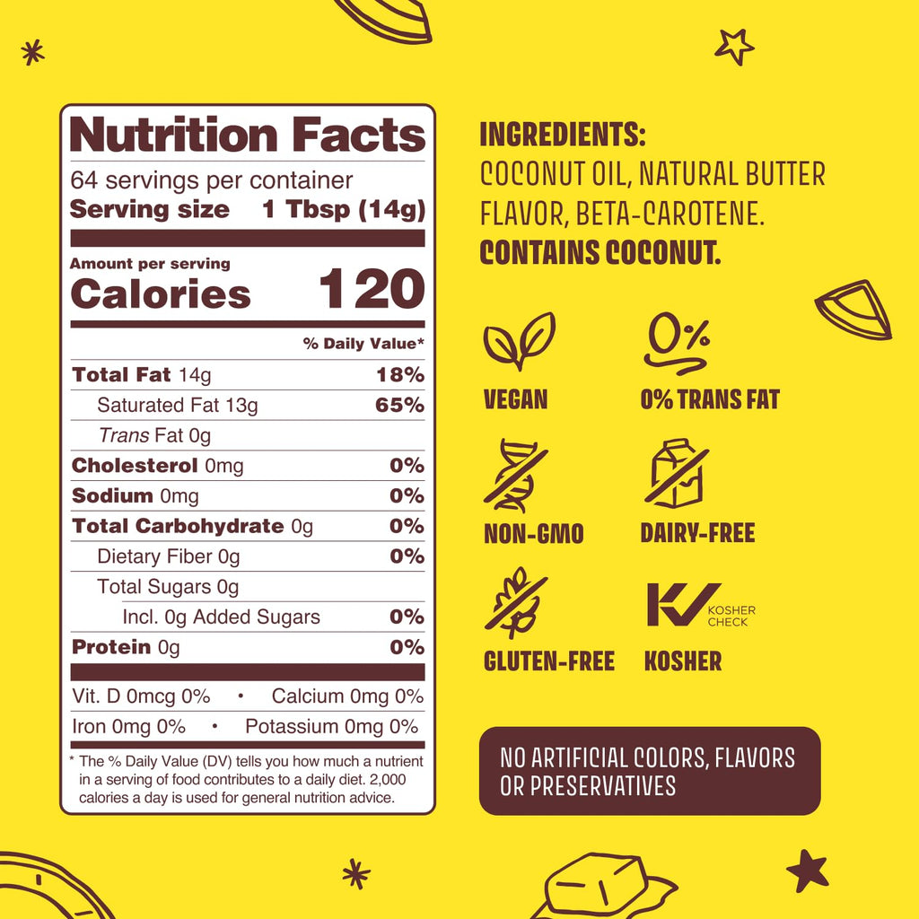 Natural Butter Flavored Coconut Oil 32 oz N728438