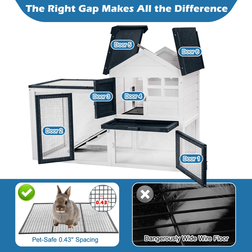 Indoor Outdoor Rabbit Cage with Weatherproof Roof G38342