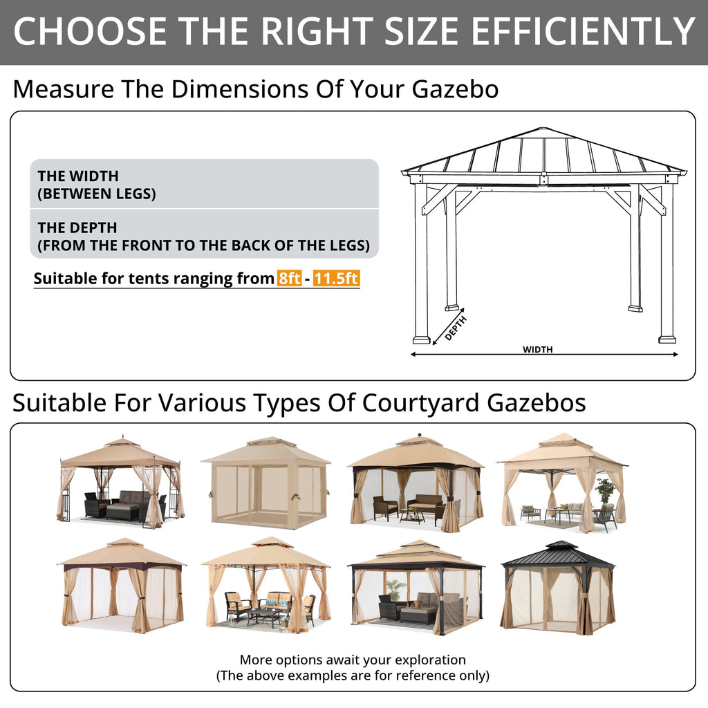 Beige 10x10 ft Gazebo Screen Walls Z17662