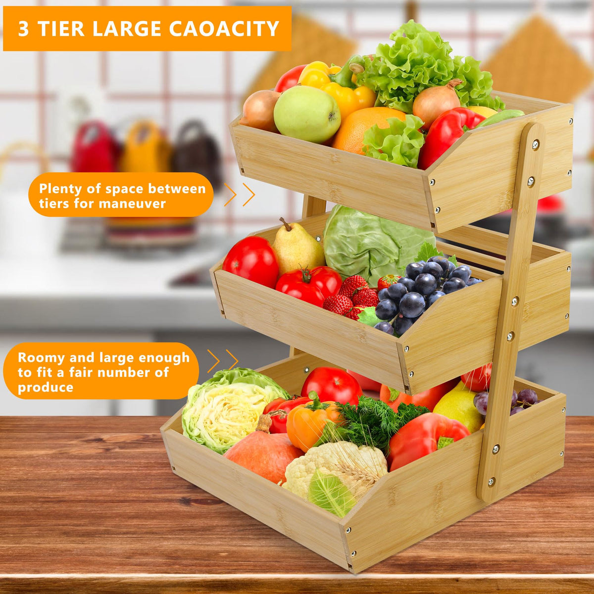 3 Tier Bamboo Fruit Basket W71691
