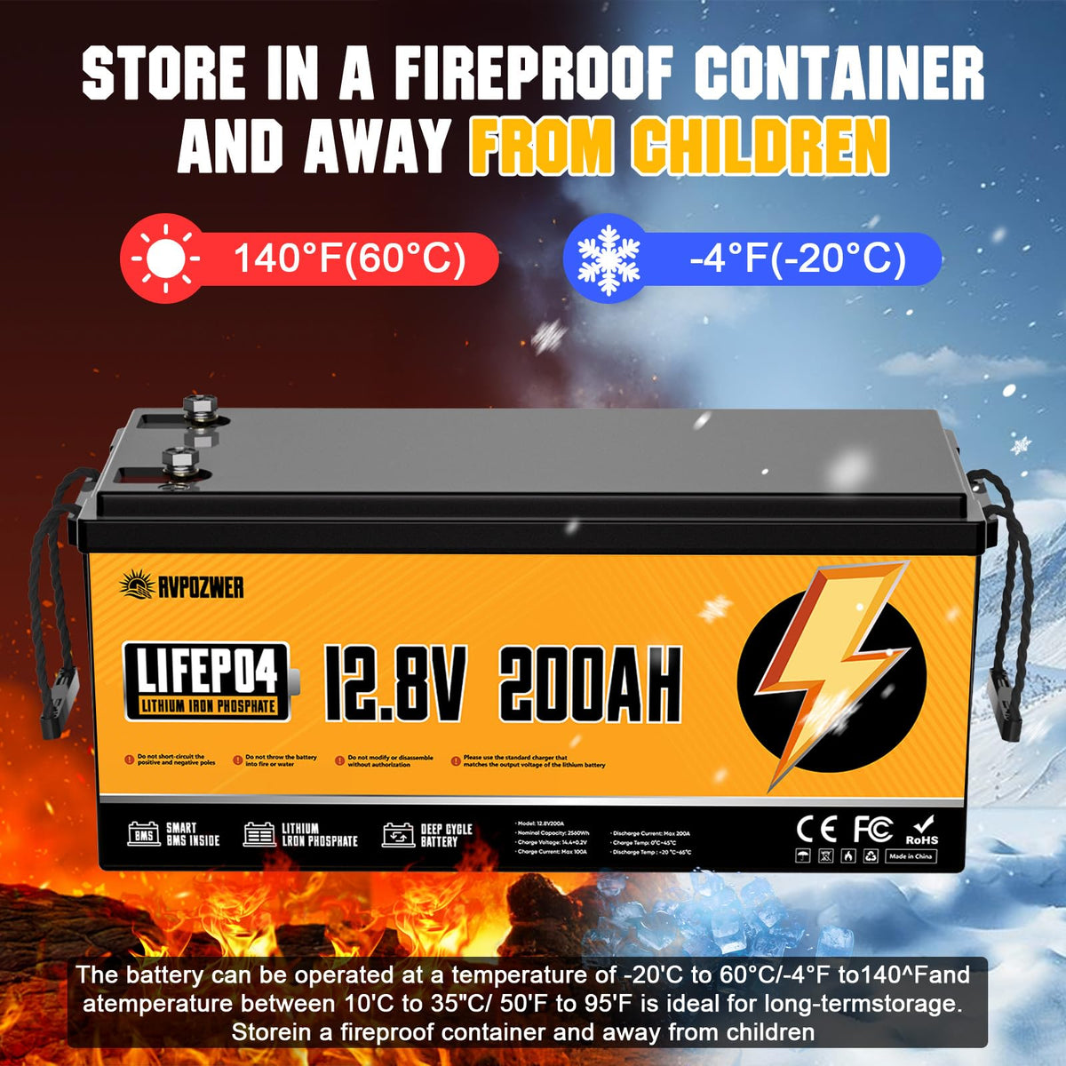 12V 200Ah LiFePO4 Lithium Battery 2 Pack P247602