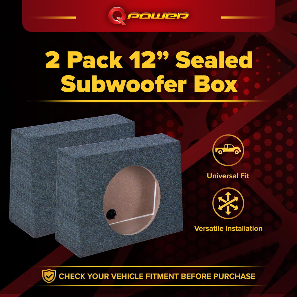 Single 12-Inch Sealed Car Audio Subwoofer Box J893