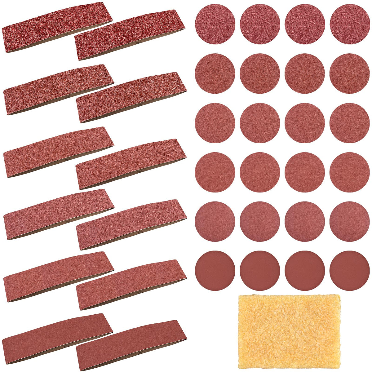 4x36 Inch Aluminum Oxide Sanding Belts and 6 Inch No-hole Sanding Discs J274